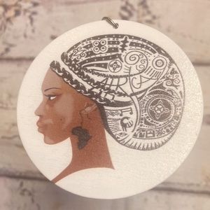 Painted wooden earrings black brown